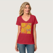 黄色とオレンジの円形の花 Tシャツ (正面フル)