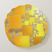 黄色とオレンジの四角形のラウンドクッション ラウンドクッション (裏面)