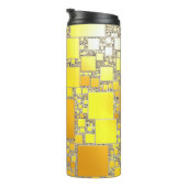 黄色とオレンジの四角形の熱タンブラー タンブラー (回転右)