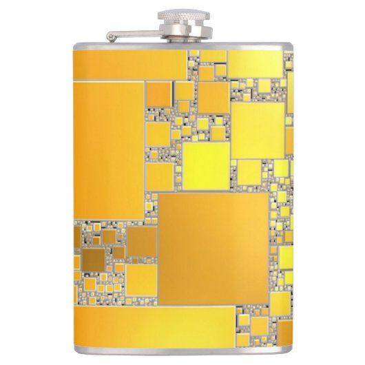 黄色とオレンジの四角形フラスコ フラスク (正面)