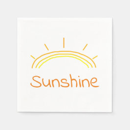 黄色とオレンジの太陽の光 スタンダードカクテルナプキン