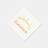 黄色とオレンジの太陽の光 スタンダードカクテルナプキン (角)