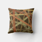 黄色とオレンジの幾何学的パターンモノグラムクッション クッション (裏面)