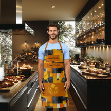 黄色とオレンジの抽象芸術 – キッモダンチはっきりしたン