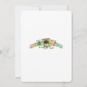 黄色とオレンジの水色のフローラ花嫁 招待状 (裏面)