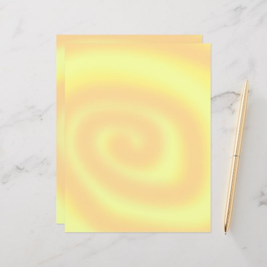 黄色とオレンジの渦巻き背景スクラップブック紙 (正面/裏面インサイチュ)