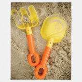 黄色とオレンジの砂のおもちゃ フリースブランケット (正面)