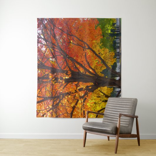 黄色とオレンジの秋の葉の写真 タペストリー (インサイチュ)