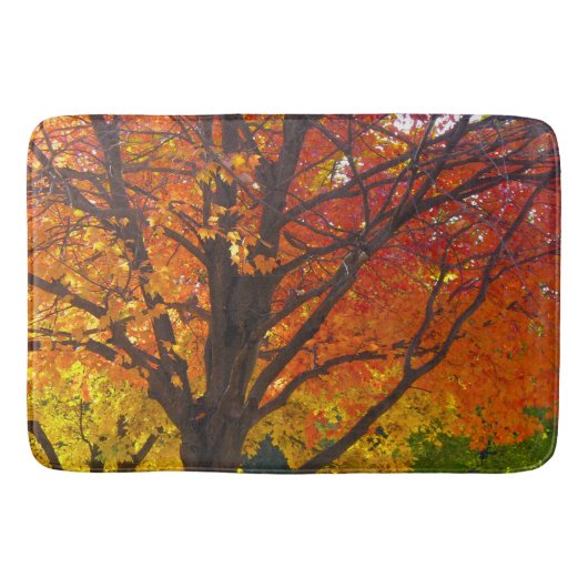 黄色とオレンジの秋の葉の写真 バスマット (正面)