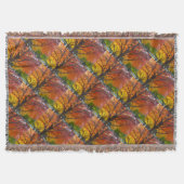 黄色とオレンジの紅葉写真 スローブランケット (正面)