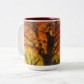 黄色とオレンジの紅葉写真 ツートーンマグカップ (正面左)