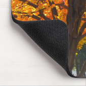 黄色とオレンジの紅葉写真 マウスパッド (コーナー)