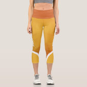 黄色とオレンジの色と名前モダン カプリレギンス (正面)