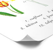 黄色とオレンジの花コレクション ポスター (角)