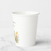 黄色とオレンジの草原の野の花 ブライダルシャワー 紙コップ (左)