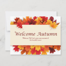 黄色とオレンジシンプル色の歓迎の秋はがき ポストカード