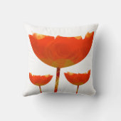 黄色とオレンジモダンのポピーフローラ枕 クッション (裏面)