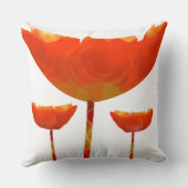 黄色とオレンジモダンのポピーフローラ枕 クッション (裏面)