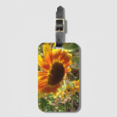 黄色とオレンジ色のひまわり写真 ラゲッジタグ (正面縦)