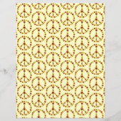 黄色とオレンジ色のひまわり平和サイン紙 (裏面)