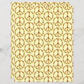 黄色とオレンジ色のひまわり平和サイン紙 (正面/裏面)