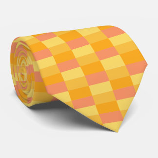 黄色とオレンジ色のカラーブロック ネクタイ