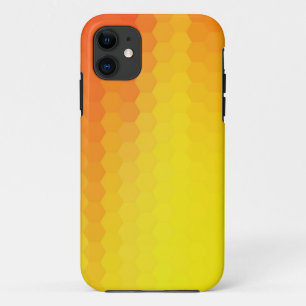 黄色とオレンジ色の六角シームレス抽象芸術アート iPhone 11 ケース