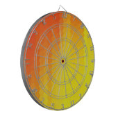 黄色とオレンジ色の六角形グラフィックデザイン ダーツボード (正面左)