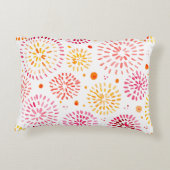 黄色とオレンジ色の可愛い水彩花火 アクセントクッション (裏面)