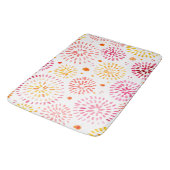 黄色とオレンジ色の可愛い水彩花火 バスマット (アングル)