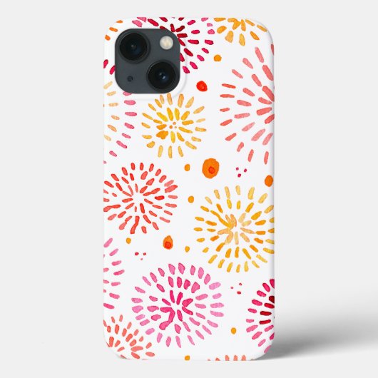 黄色とオレンジ色の可愛い水彩花火 Case-Mate iPhoneケース (裏面)