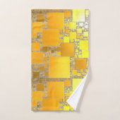 黄色とオレンジ色の四角いバスタオルセット バスタオルセット (ハンドタオル)