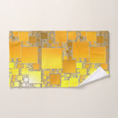 黄色とオレンジ色の四角いバスタオルセット バスタオルセット (ハンドタオル)