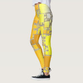 黄色とオレンジ色の四角形のレギンス レギンス (左)