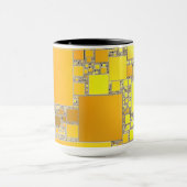 黄色とオレンジ色の四角形の複合マグカップ マグカップ (中央)