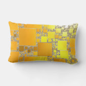 黄色とオレンジ色の四角形の長方形クッション ランバークッション (裏面)