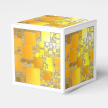 黄色とオレンジ色の四角形ギフトボックス