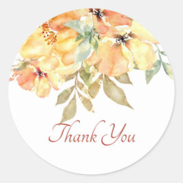 黄色とオレンジ色の水の色のフローラをクリックする ラウンドシール