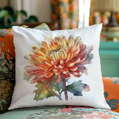 黄色とオレンジ色の水色の菊 クッション