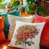 黄色とオレンジ色の水色の菊 クッション