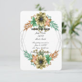 黄色とオレンジ色の水色フローラ保存日 案内状 (スタンド正面)