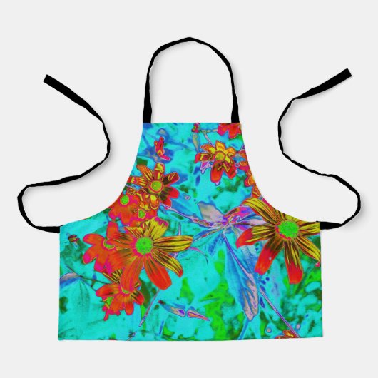 黄色とオレンジ色の花を持つアクアトロピカル エプロン (正面)