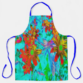 黄色とオレンジ色の花を持つアクアトロピカル エプロン