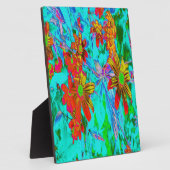 黄色とオレンジ色の花を持つアクアトロピカル フォトプラーク (側面)