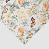 黄色とオレンジ色の蝶と花 薄葉紙 (詳細)