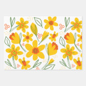 黄色とオレンジ魅力的の紅斑性紙 ラッピングペーパーシート (正面)