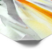 黄色とオレンジ、ブライダルカスケーディングブーケ2、 ポスター (角)