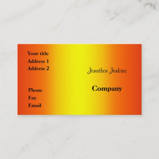 黄色とオレンジ 名刺 (正面)