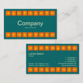 黄色とオレンジLEDスタイル矢印 – ティール(緑がかった色)緑 名刺 (正面/裏面)