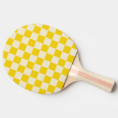 黄色とクリームチェッカー 卓球ラケット (横)